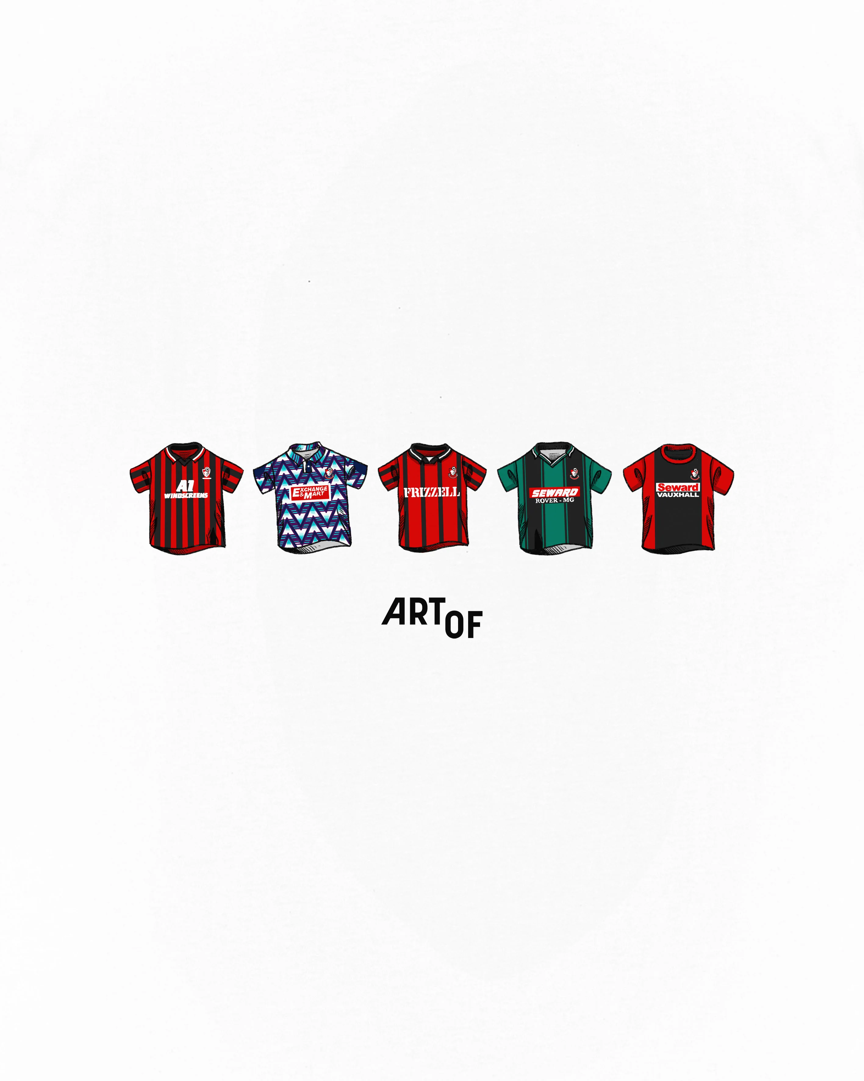 AFC Bournemouth Printed Classics White Tee - Image 2