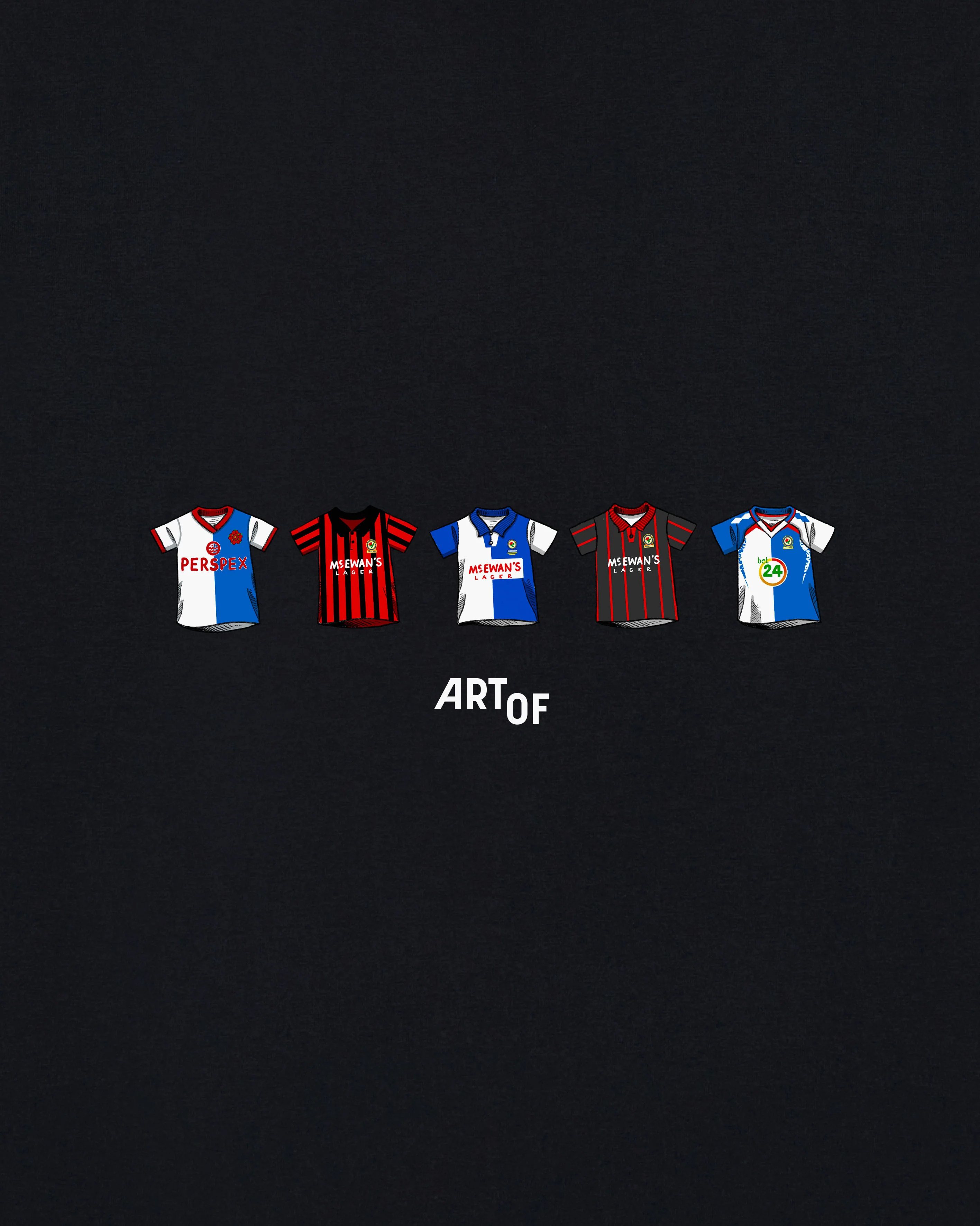 BRFC Printed Classics Black Tee - Image 2