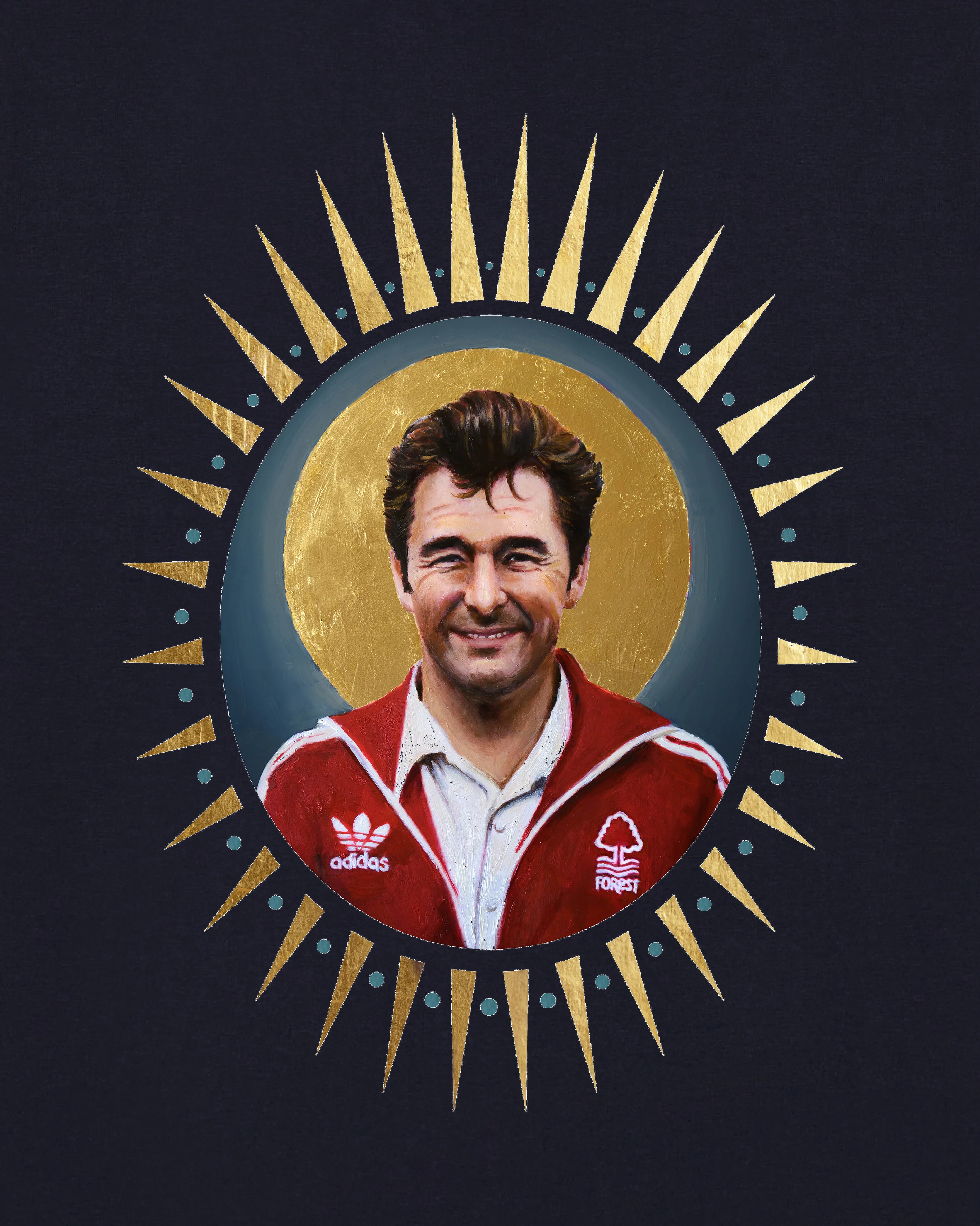 Brian Clough Icon Navy Tee - Image 2