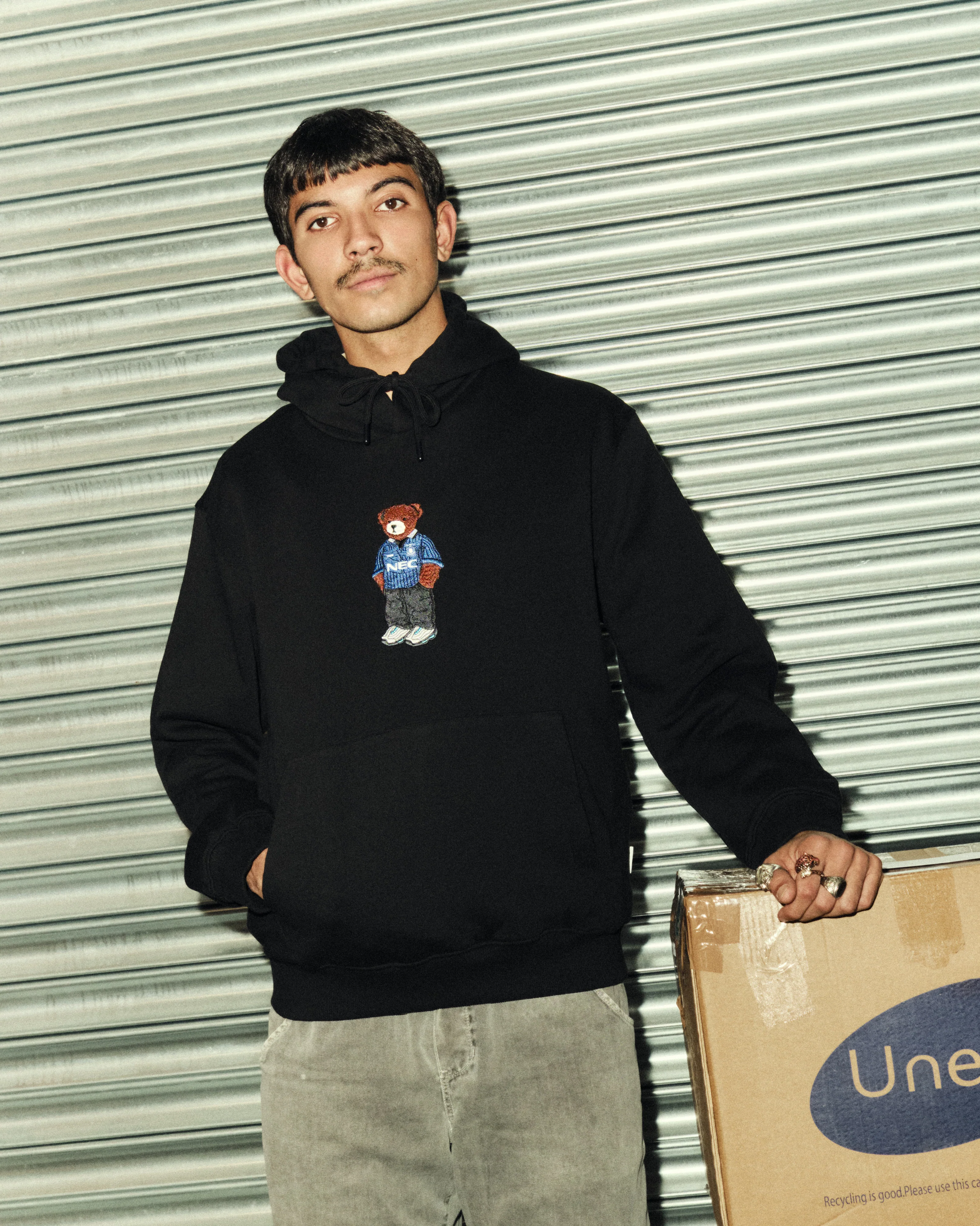 Everton Embroidered Pickles Black Hoodie - Image 4