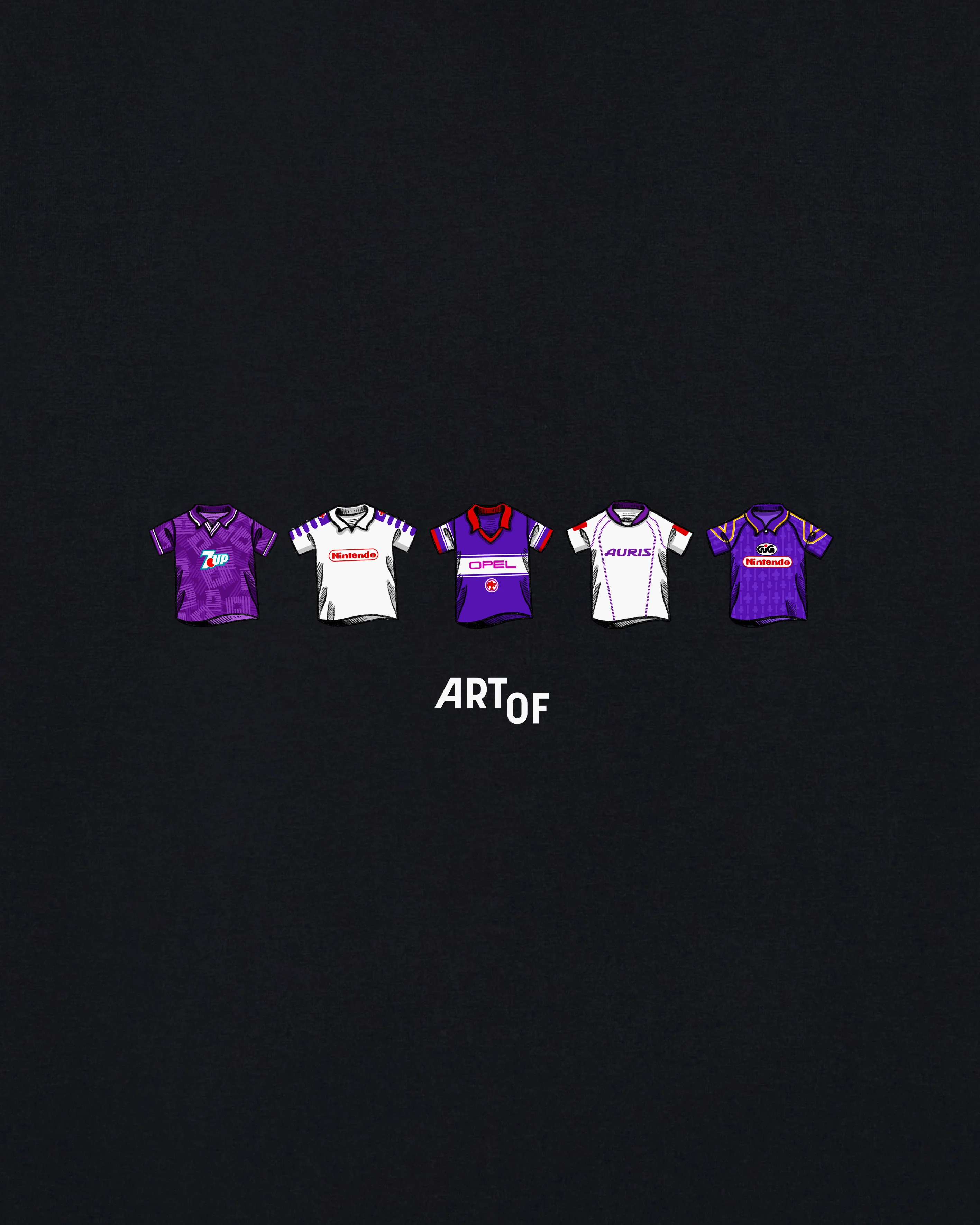 Fiorentina Printed Classics Black Tee - Image 2