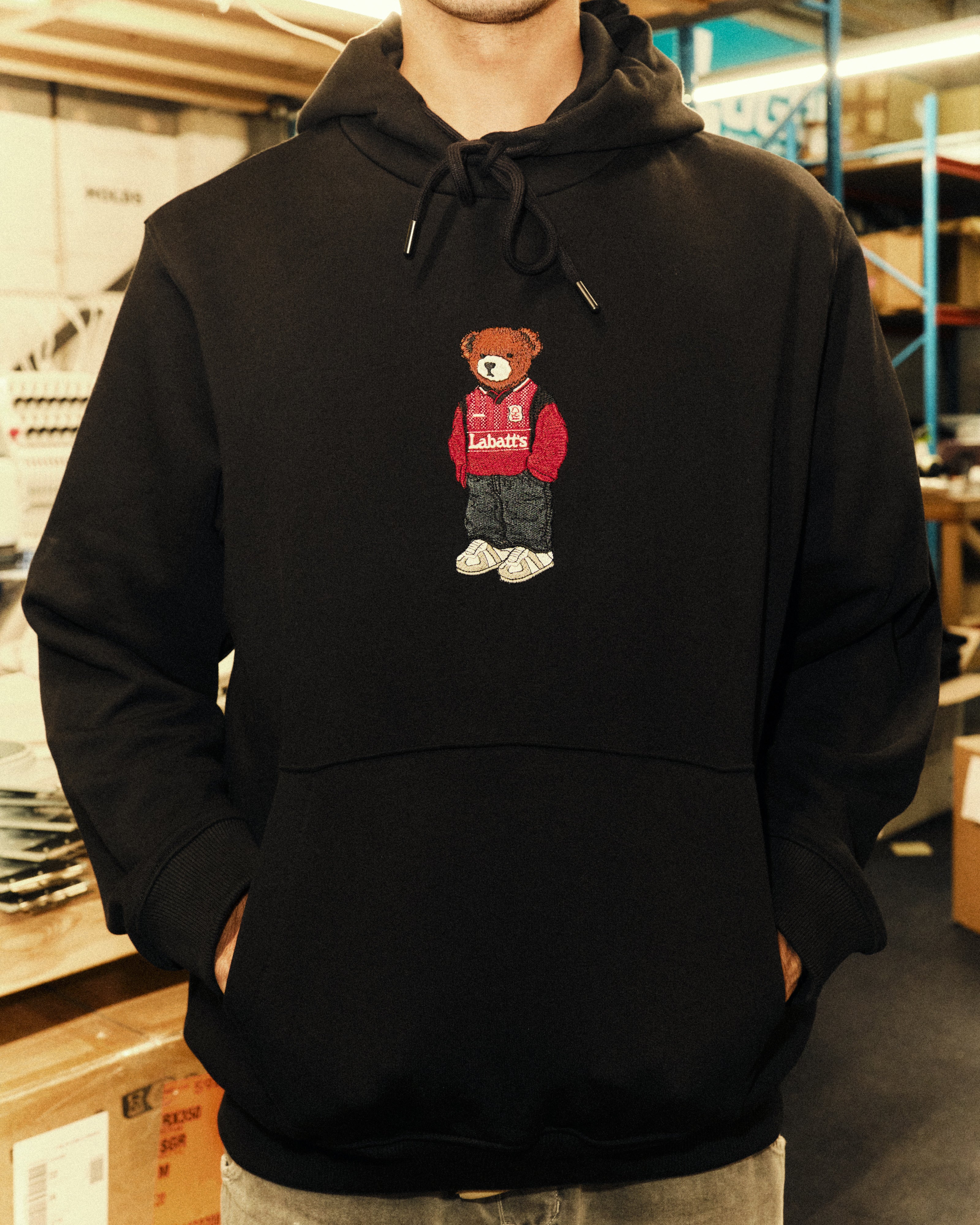 Forest Embroidered Pickles Black Hoodie - Image 2