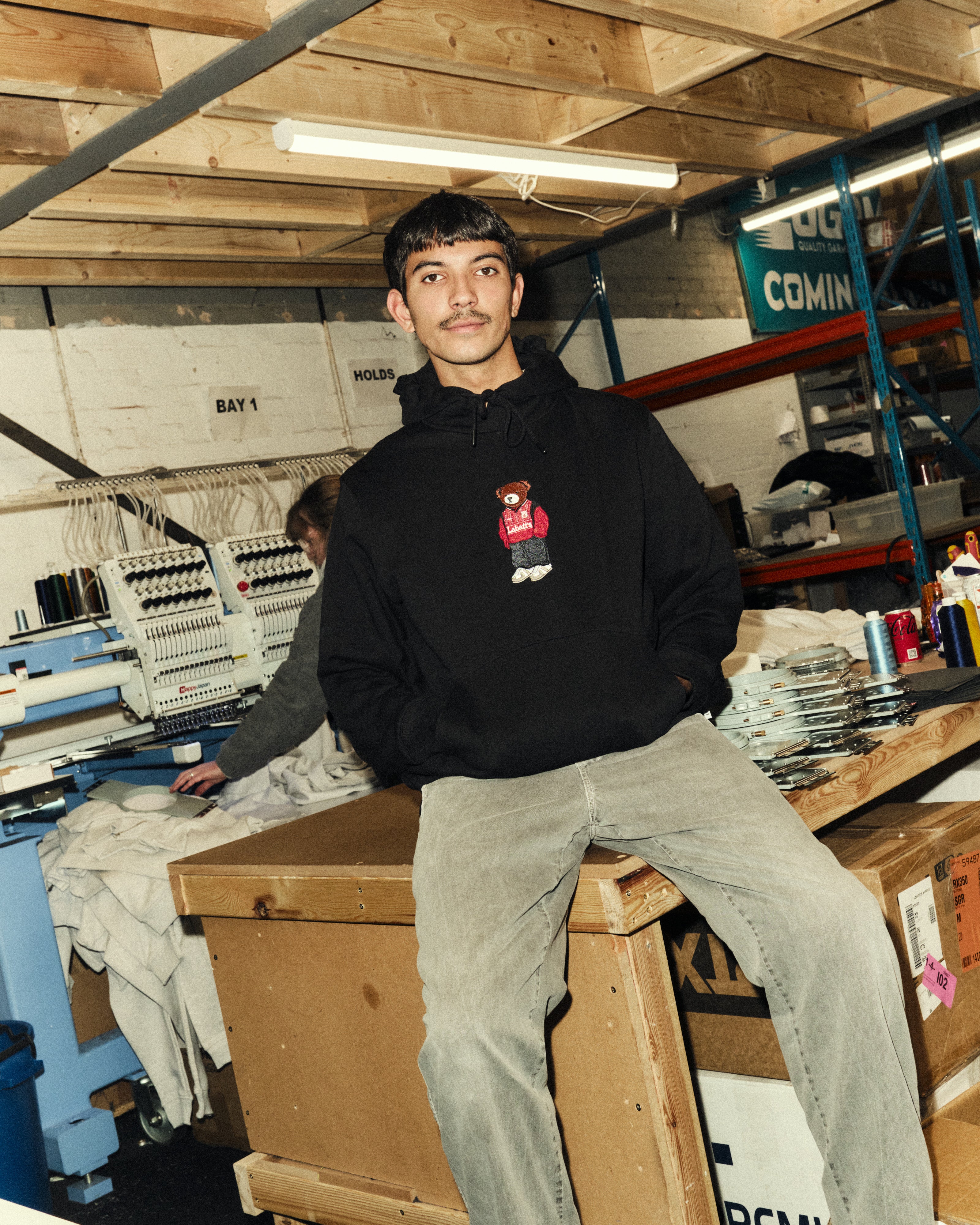 Forest Embroidered Pickles Black Hoodie - Image 4