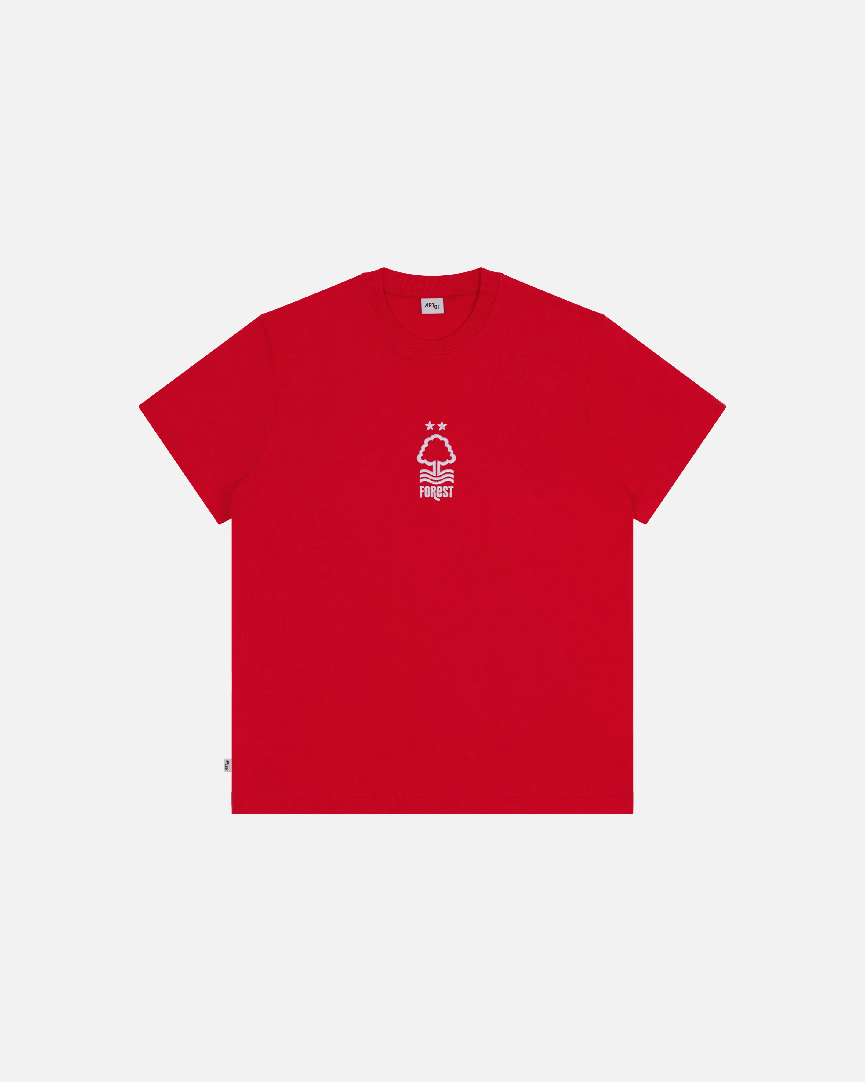 Forest Embroidered Red Tee