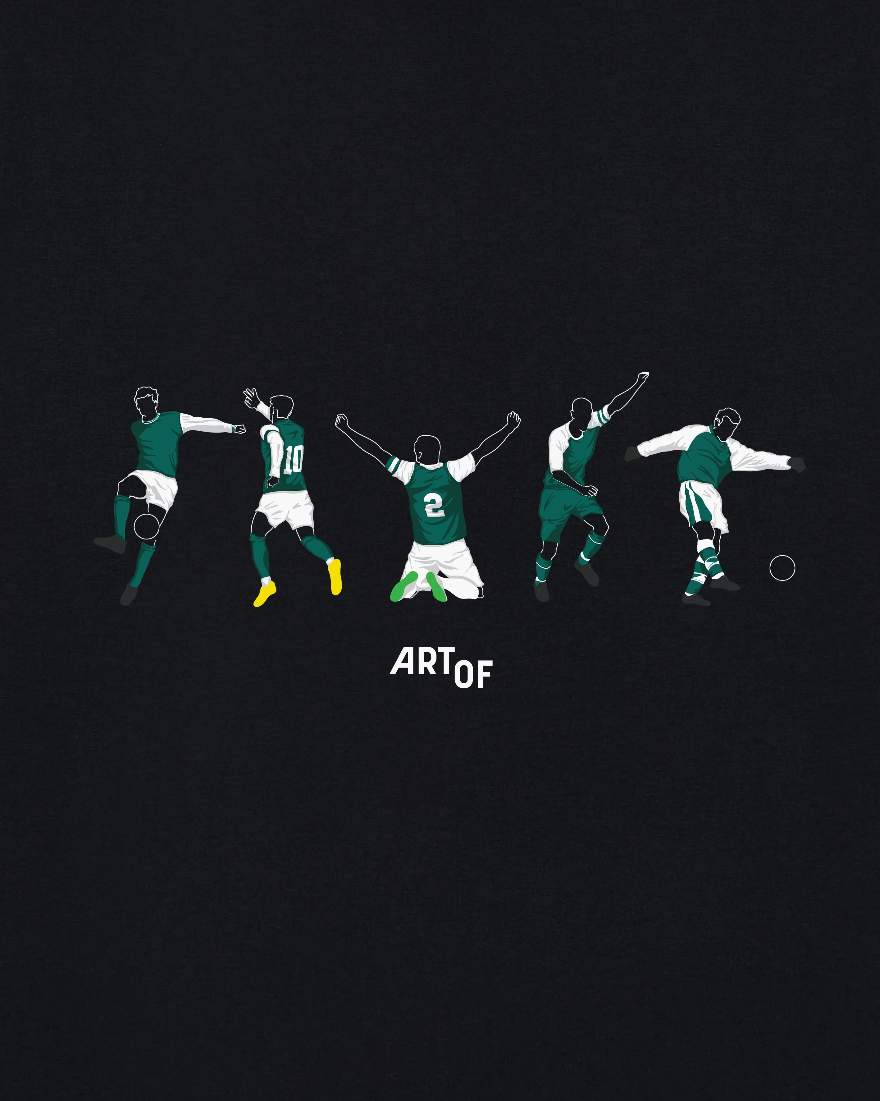 Hibs Printed Icons Black Tee - Image 2