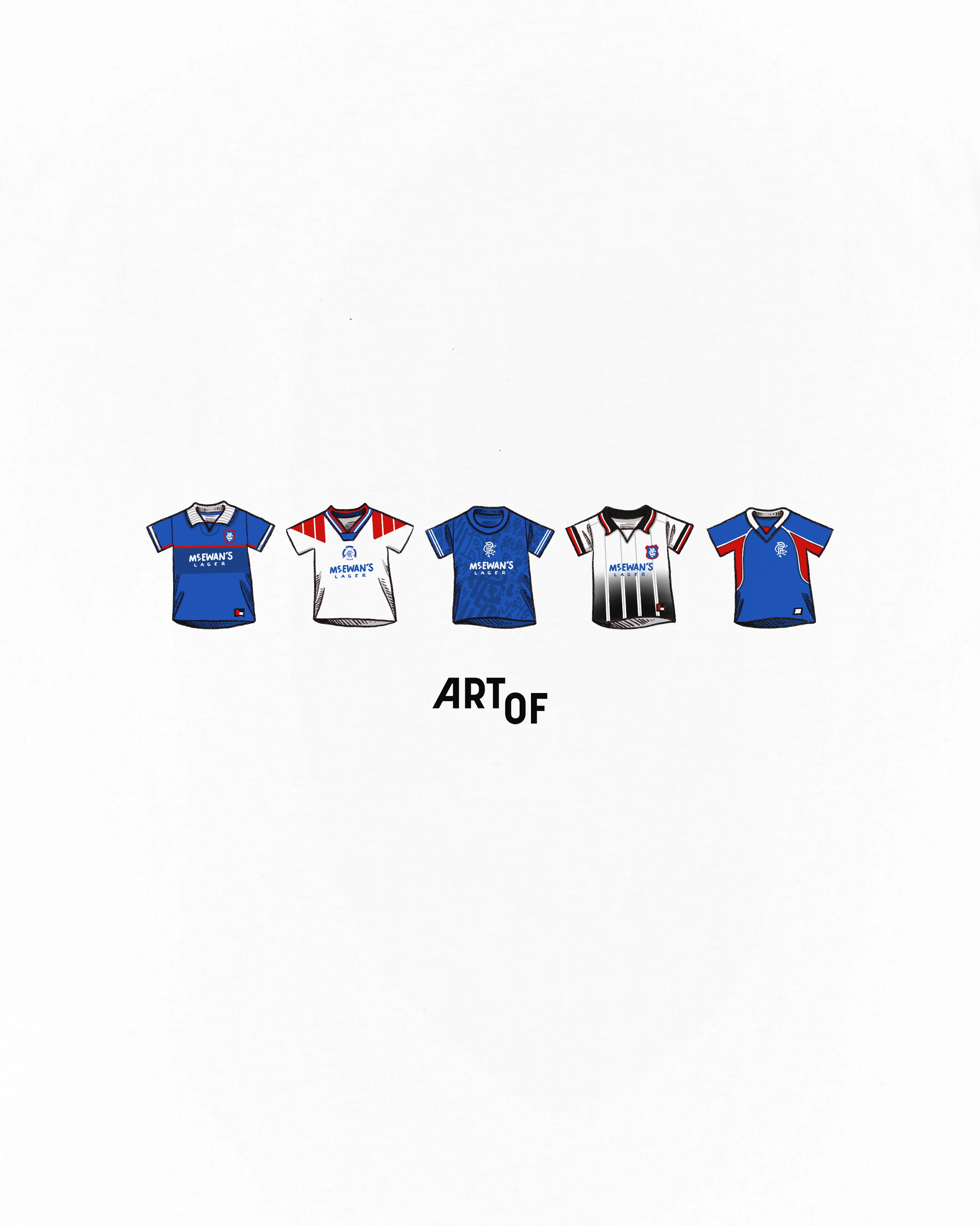 Rangers Printed Classics White Tee - Image 3