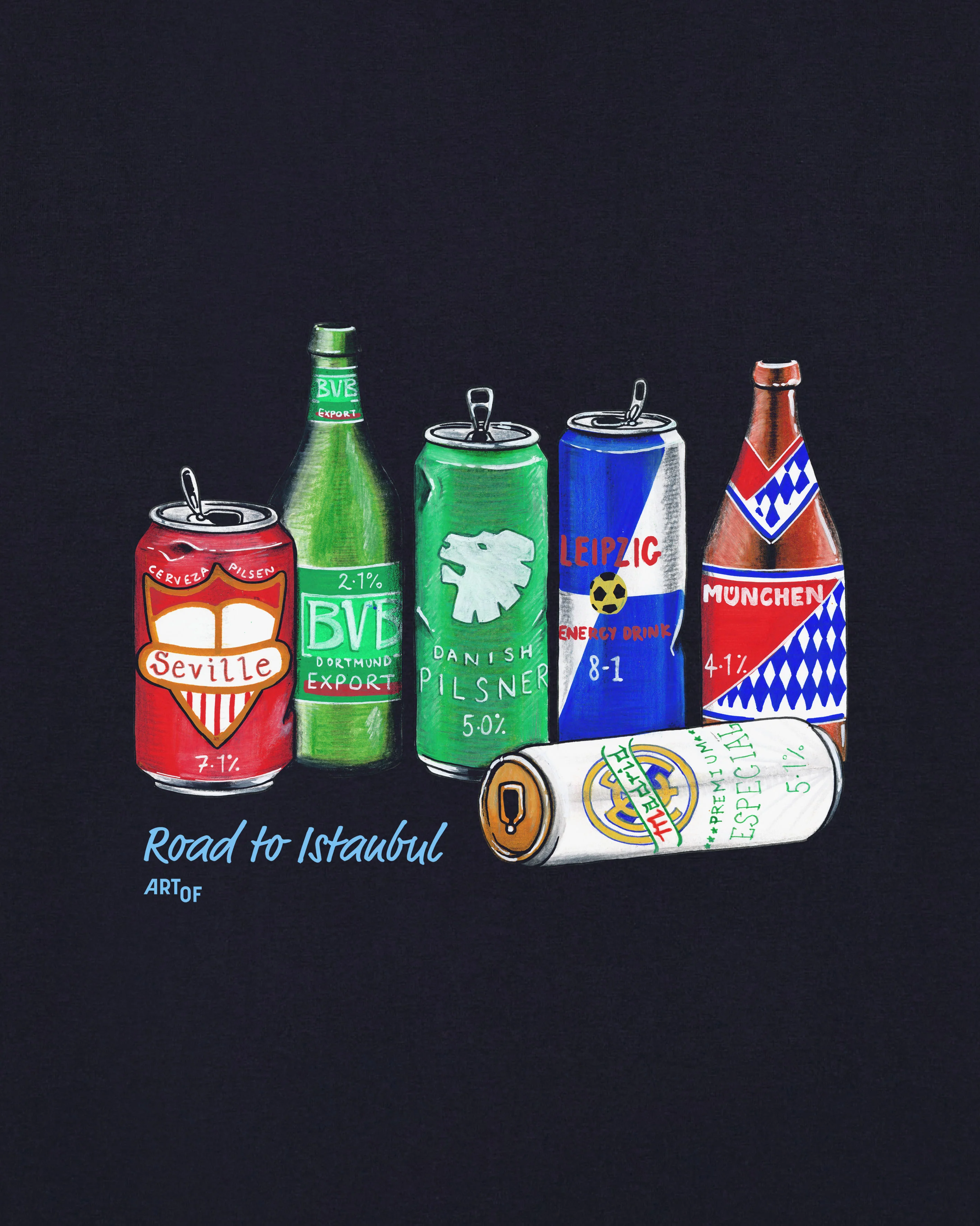 MCFC Road To Istanbul Navy Tee - Image 2