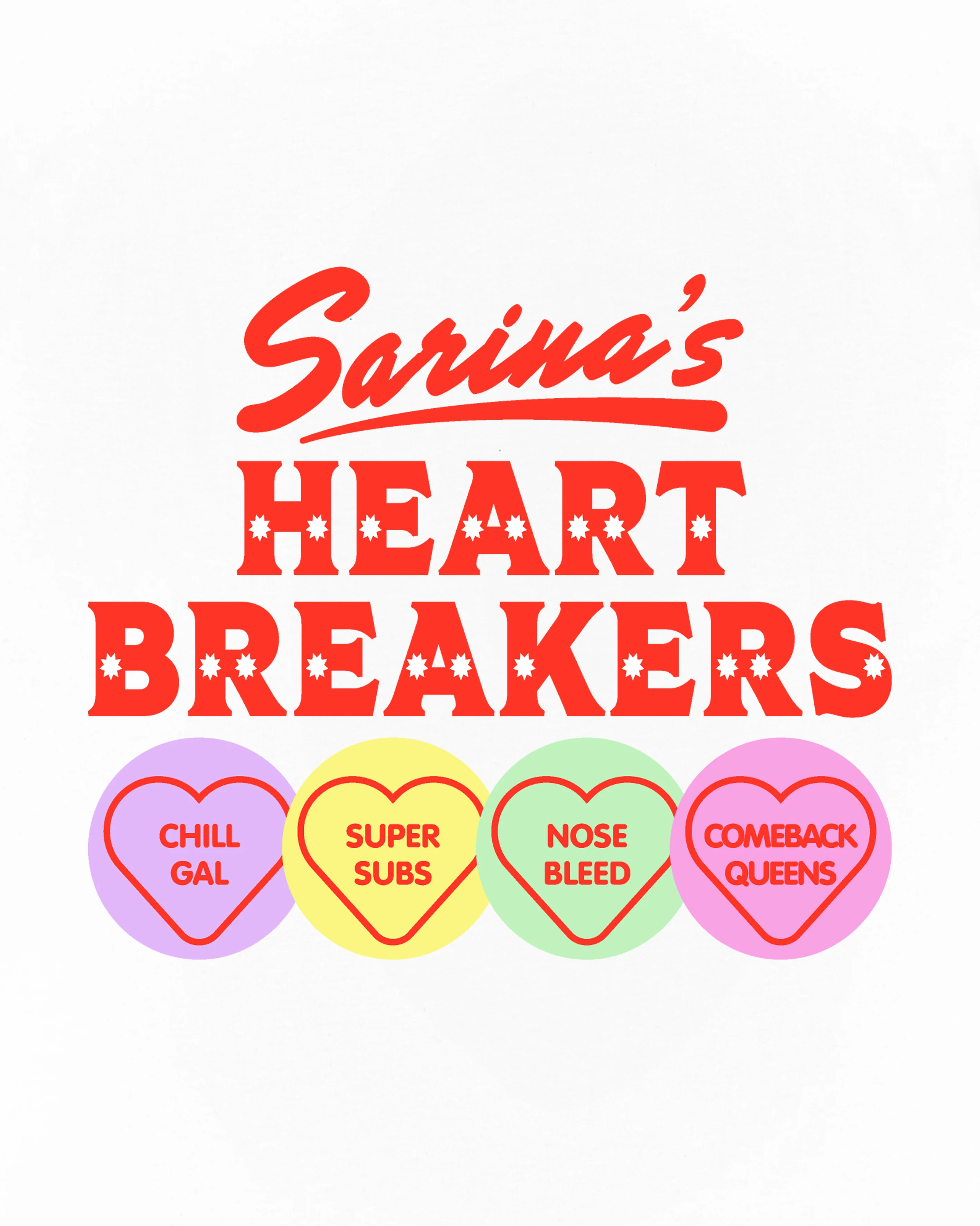 Sarina's Heartbreakers White Tee - Image 3