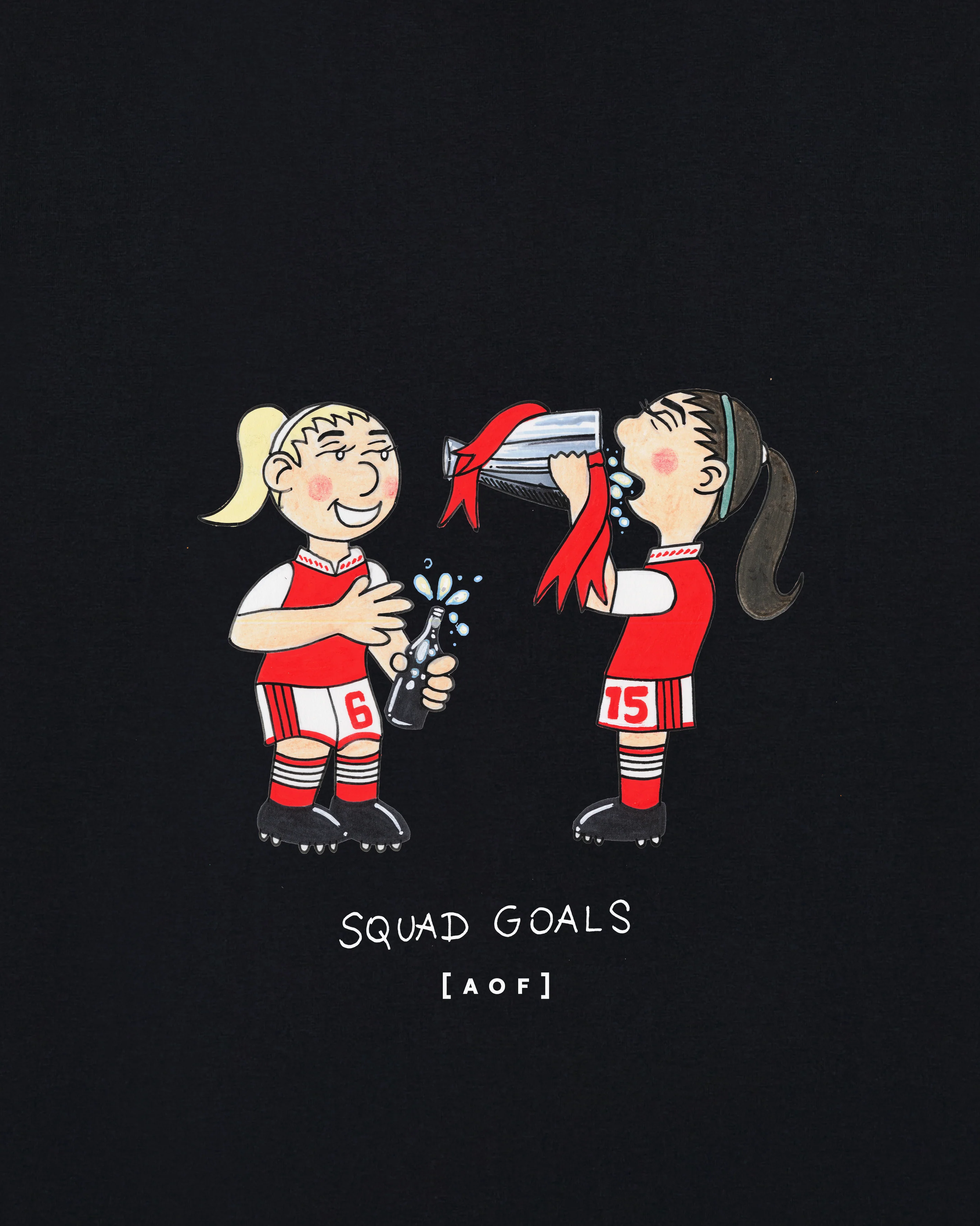 AFC Women's Squad Goals Black Tee - Image 2