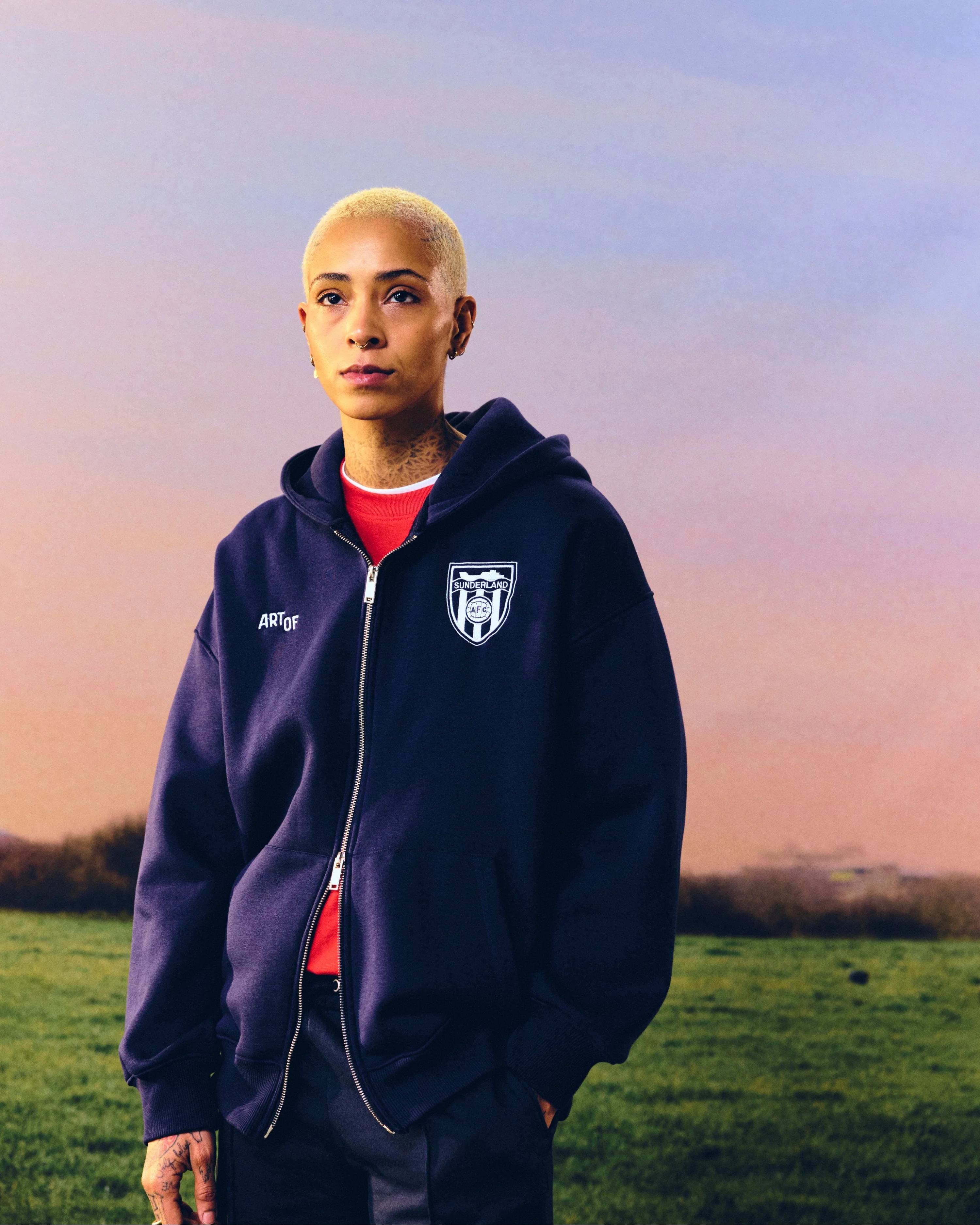 Sunderland Debossed Zip Through Hoodie - Image 5