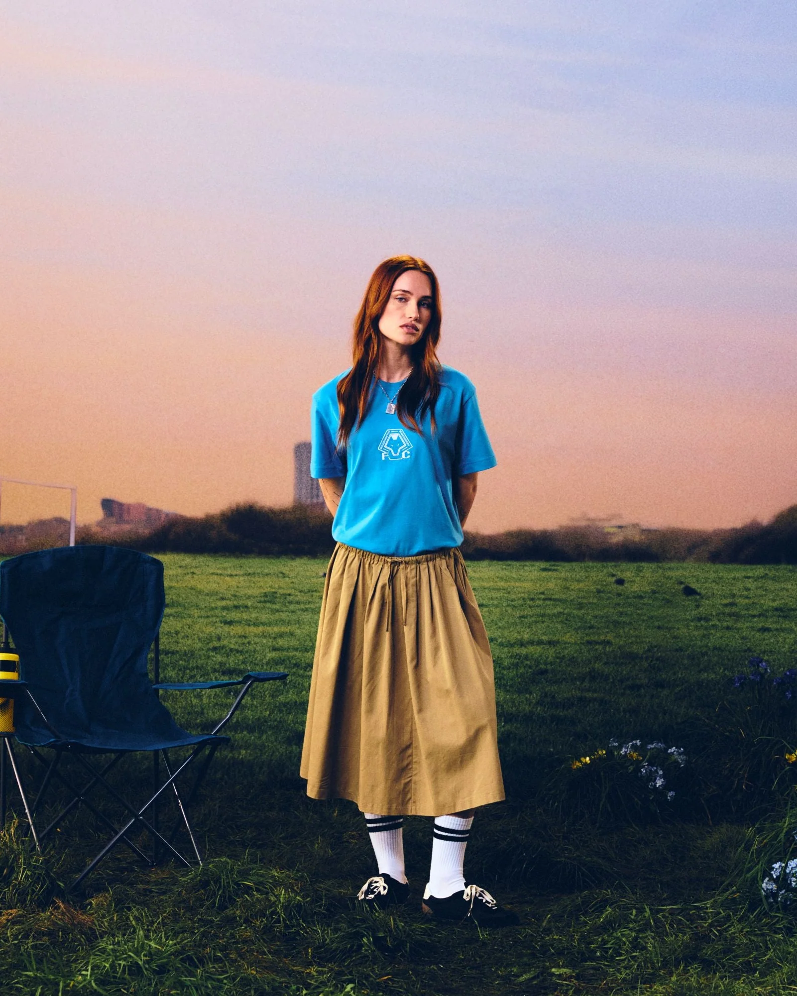 Wolves Embroidered Teal Tee - Image 2